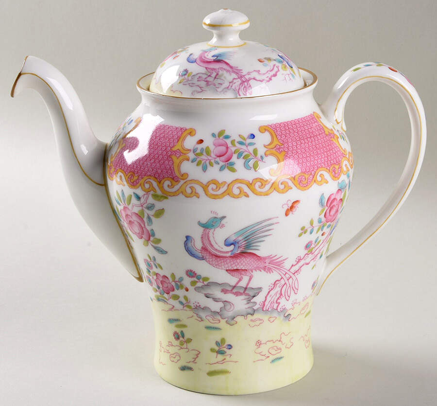 Cockatrice Pink (Smooth, Wreath Backstamp) Coffee Pot & Lid by Minton-1