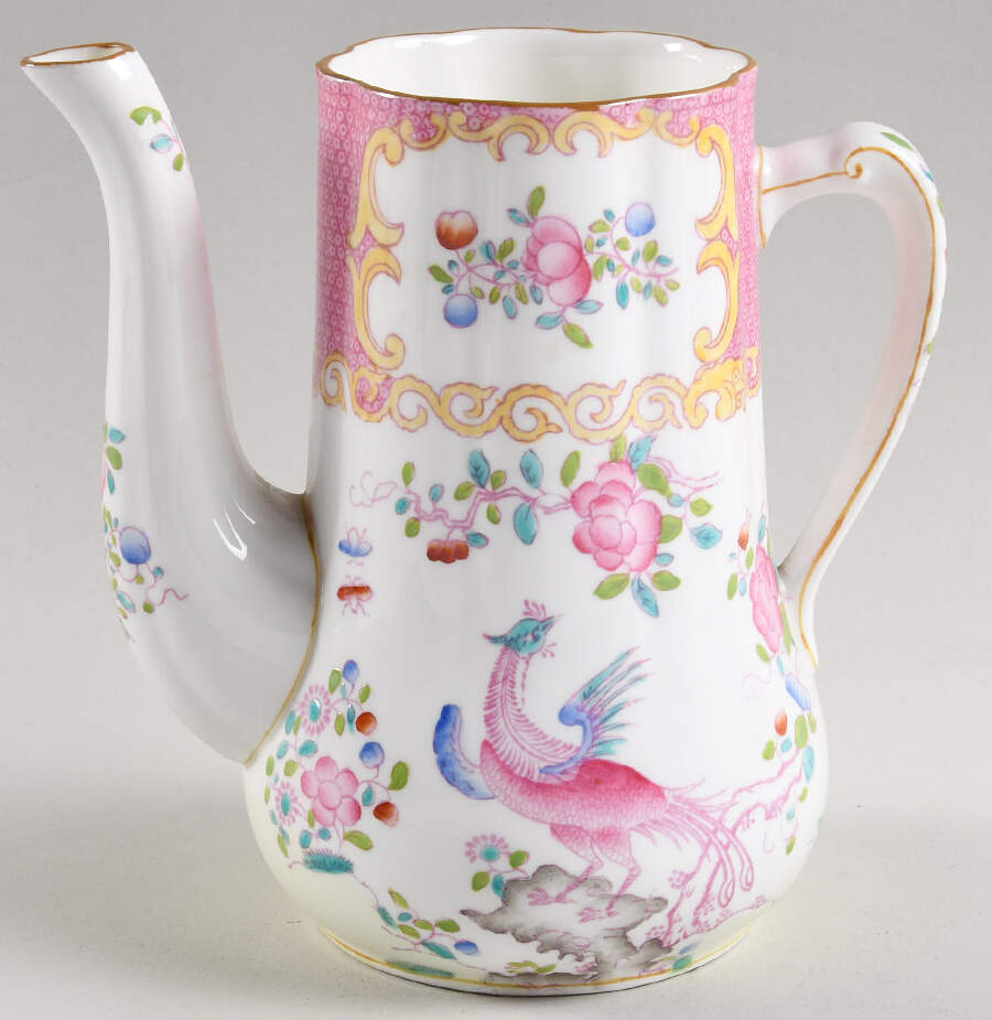 Cockatrice Pink (Smooth, Wreath Backstamp) Mini Coffee Pot No Lid by Minton-1