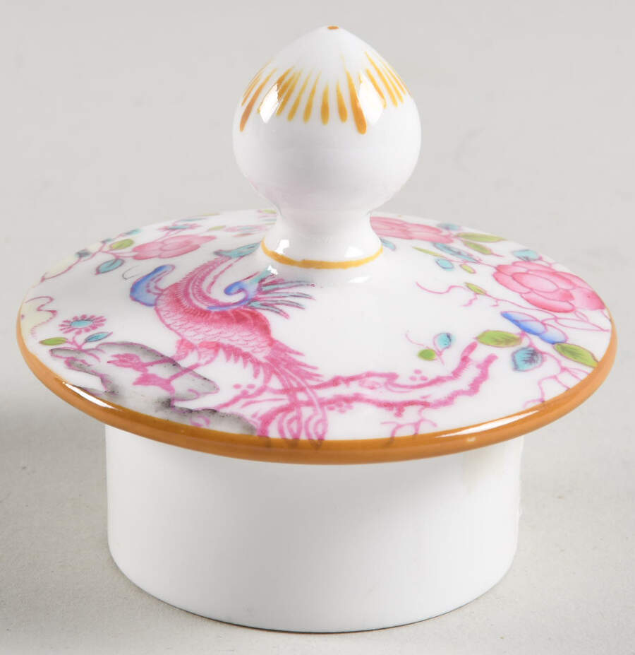 Cockatrice Pink (Smooth, Wreath Backstamp) Lid for Individual Coffee Pot by Minton-1