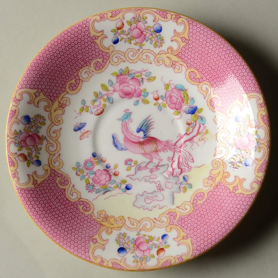 Cockatrice Pink (Smooth, Wreath Backstamp) Saucer for Footed Cream Soup Bowl by Minton-1