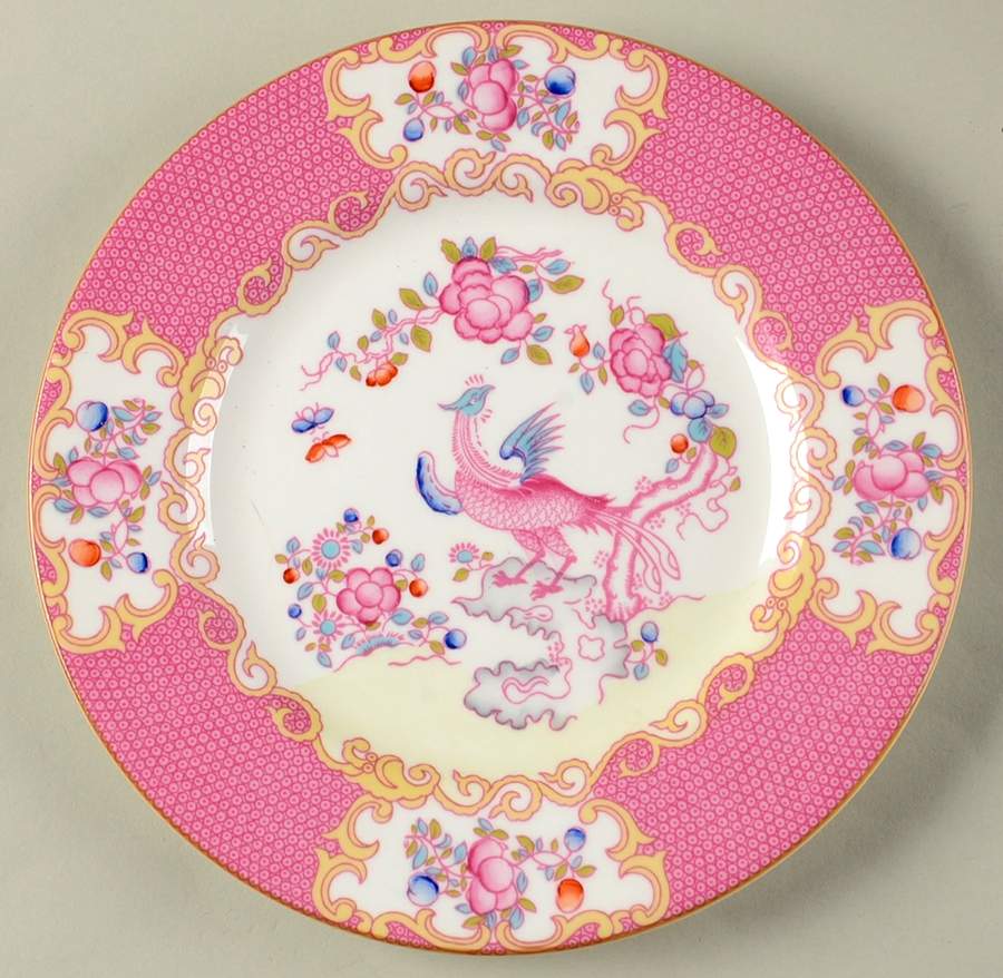 Cockatrice Pink (Smooth, Wreath Backstamp) Bread & Butter Plate by Minton-1