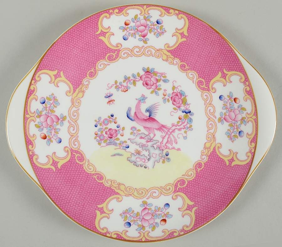 Cockatrice Pink (Smooth, Wreath Backstamp) 13" Chop Plate (Round Platter) by Minton-1