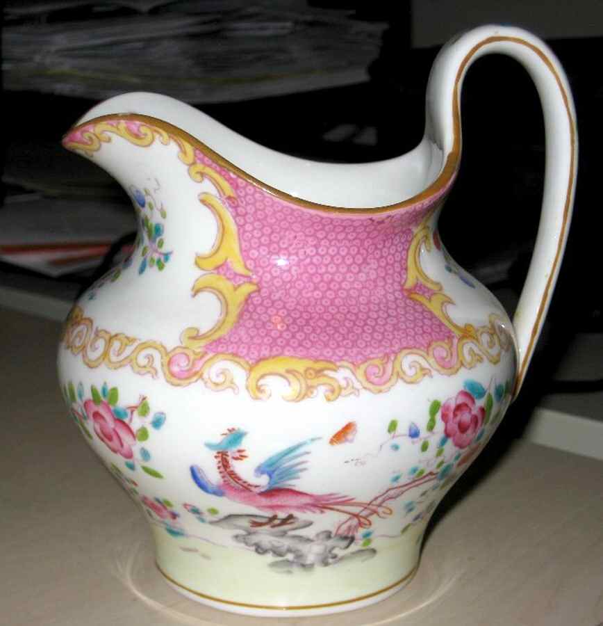 Cockatrice Pink (Smooth, Wreath Backstamp) Creamer by Minton-1