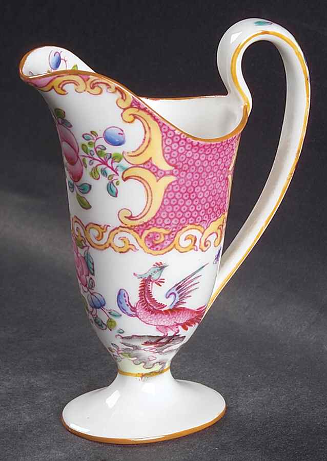 Cockatrice Pink (Smooth, Wreath Backstamp) Mini Creamer by Minton-1