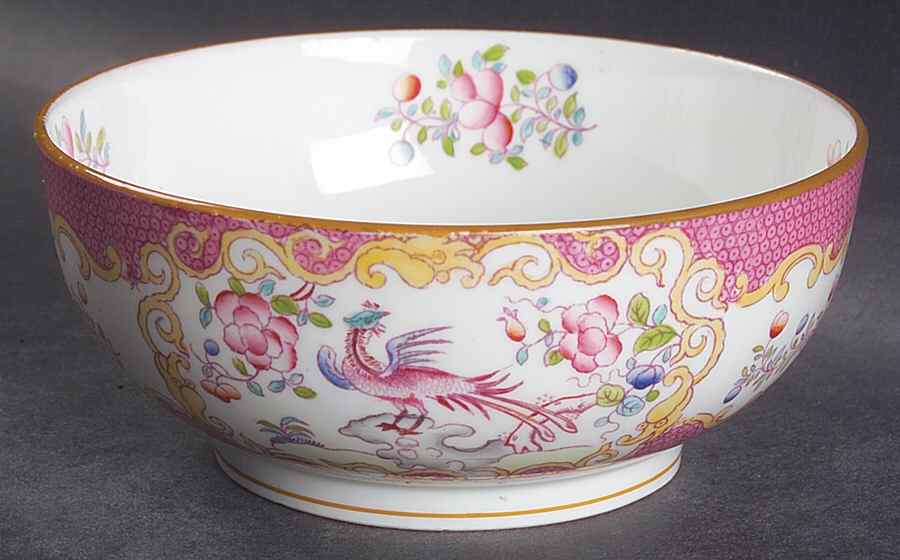 Cockatrice Pink (Smooth, Wreath Backstamp) Fruit/Dessert (Sauce) Bowl by Minton-1