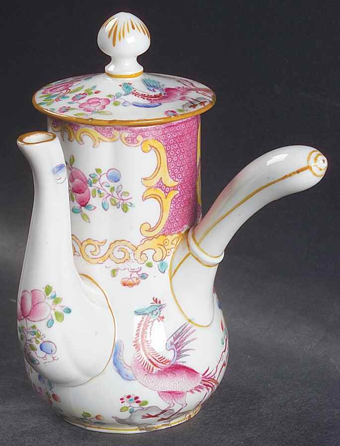 Cockatrice Pink (Smooth, Wreath Backstamp) Individual Coffee Pot & Lid by Minton-1