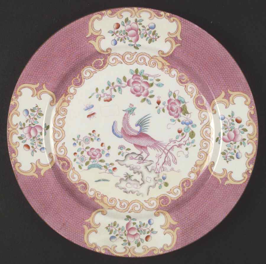 Cockatrice Pink (Smooth, Wreath Backstamp) Dinner Plate by Minton-1