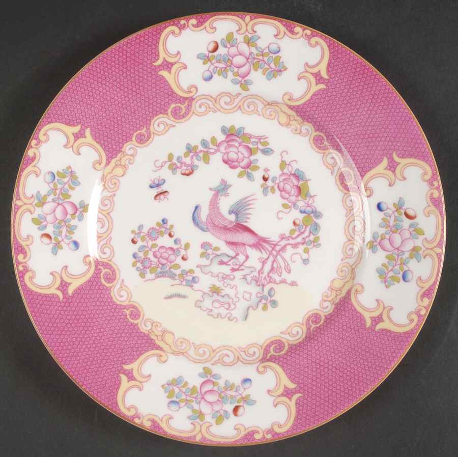Cockatrice Pink (Smooth, Wreath Backstamp) Luncheon Plate by Minton-1