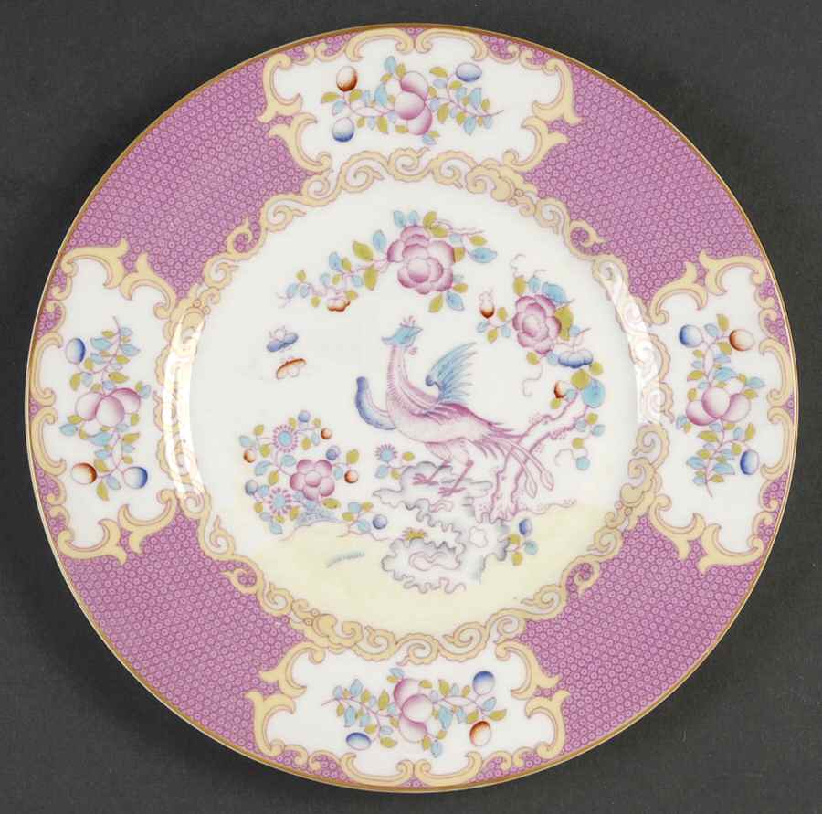 Cockatrice Pink (Smooth, Wreath Backstamp) Salad Plate by Minton-1