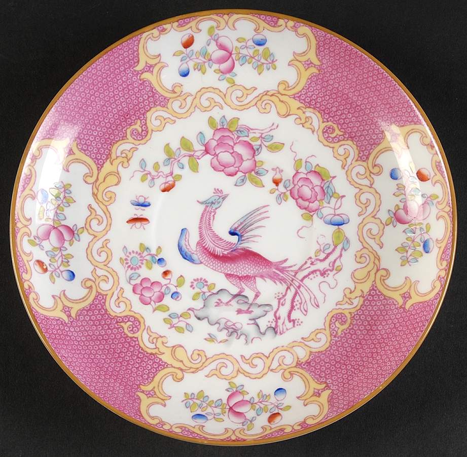 Cockatrice Pink (Smooth, Wreath Backstamp) Saucer for Oversized Cup by Minton-1