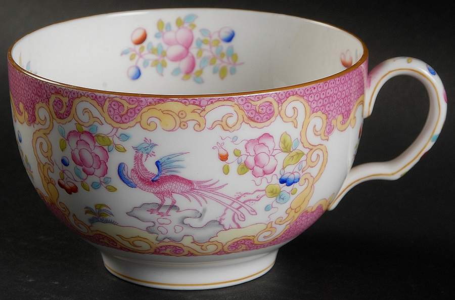 Cockatrice Pink (Smooth, Wreath Backstamp) Oversized Cup by Minton-1