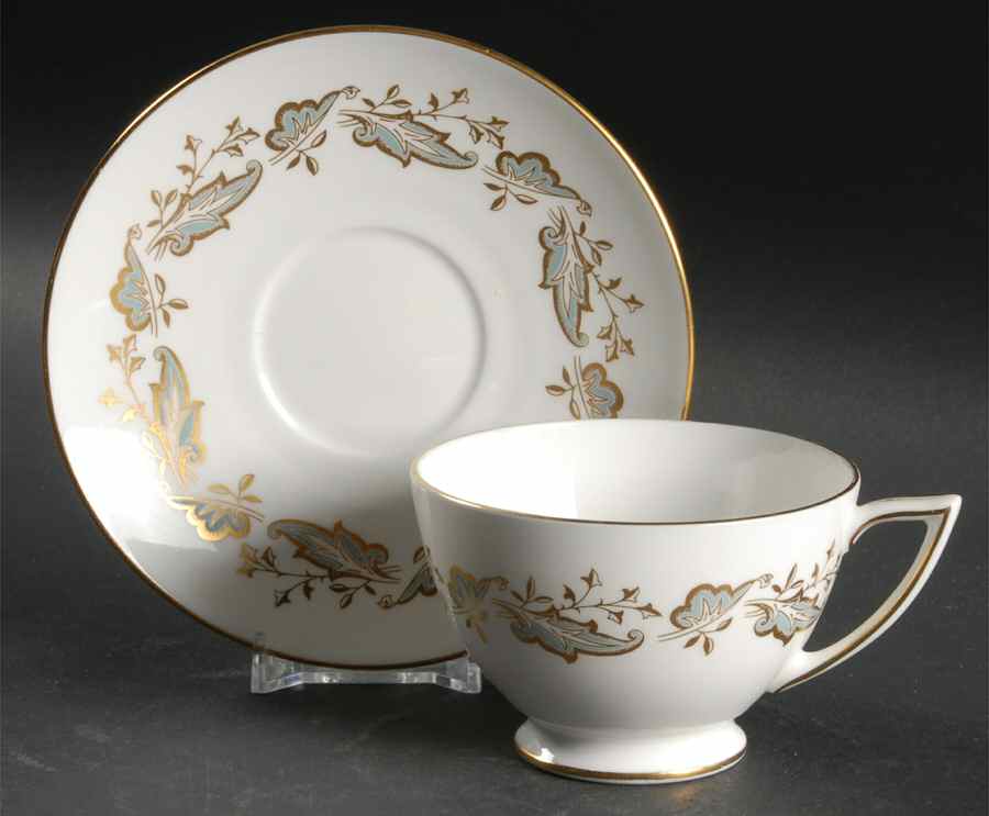 Corinthian Footed Cup & Saucer Set by Minton-1