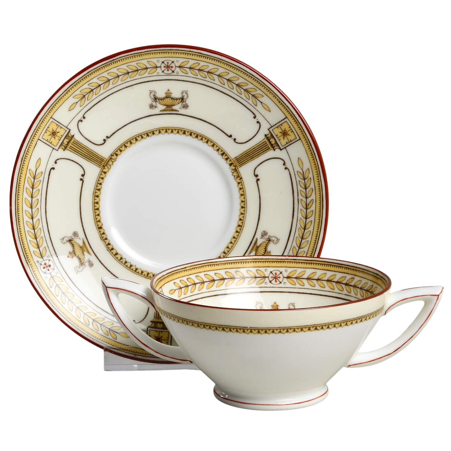 Corinth Footed Bouillon Cup & Saucer by Minton-1