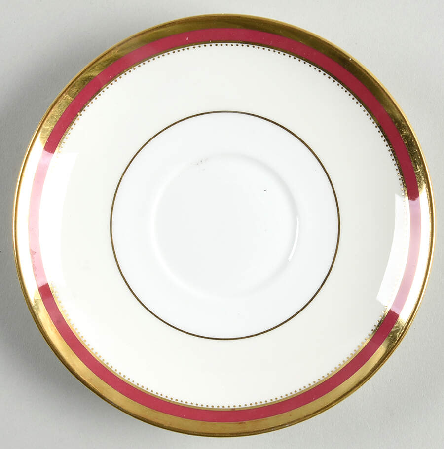 Crimson Ivory Saucer for Footed Cup by Minton-1