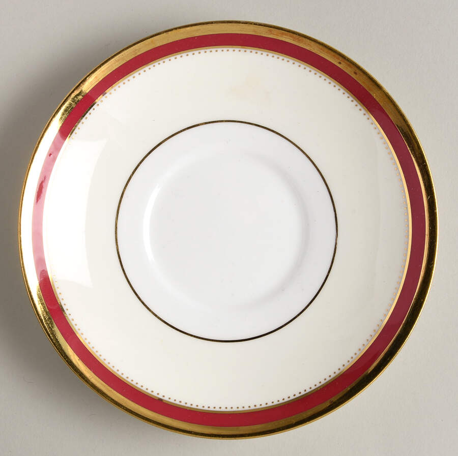 Crimson Ivory Saucer by Minton-1