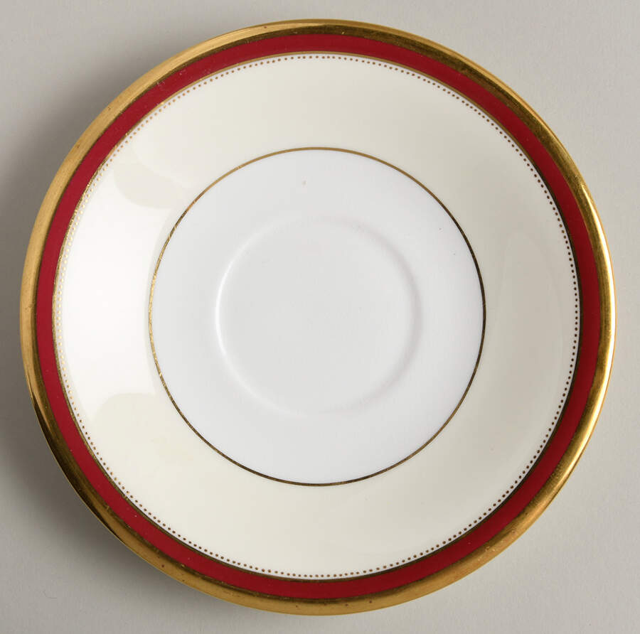 Crimson Ivory Saucer for Bouillon Cup by Minton-1