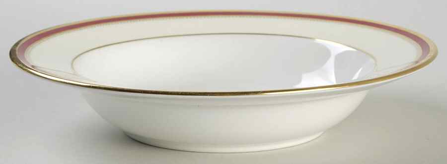Crimson Ivory Rim Soup Bowl by Minton-1