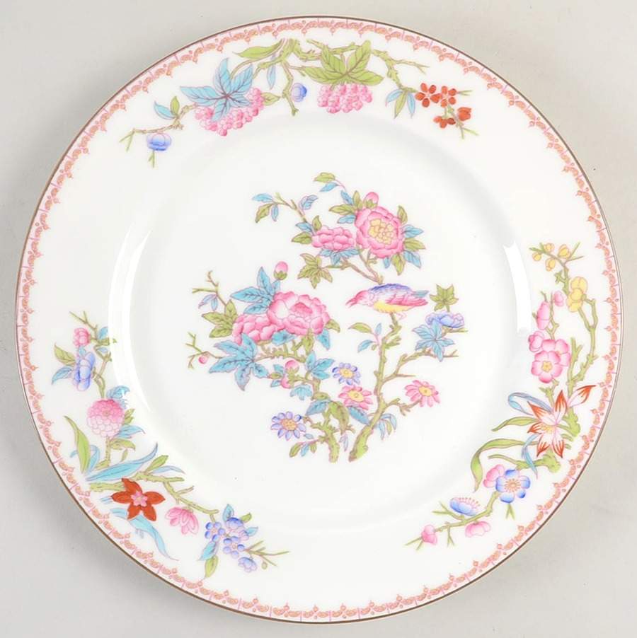 Cuckoo (Smooth, White, Wreath Bkstp) Dinner Plate by Minton-1