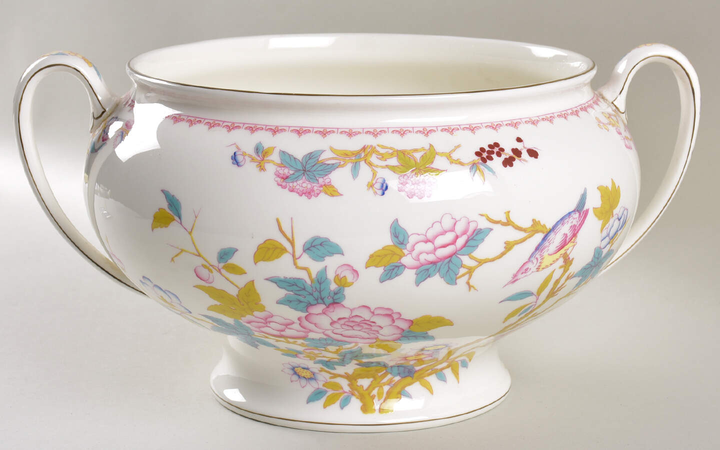 Cuckoo (Smooth, White, Wreath Bkstp) Tureen No Lid by Minton-1