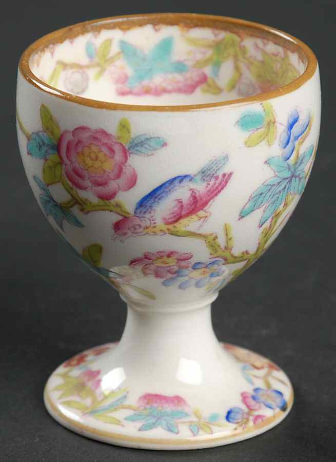 Cuckoo (Smooth, White, Wreath Bkstp) Single Egg Cup by Minton-1