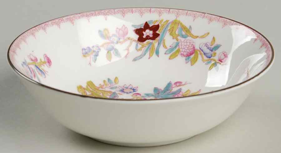 Cuckoo (Smooth, White, Wreath Bkstp) Fruit/Dessert (Sauce) Bowl by Minton-1