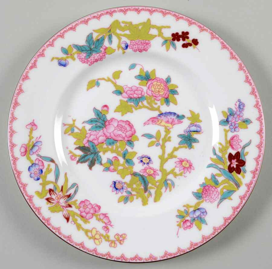 Cuckoo (Smooth, White, Wreath Bkstp) Salad Plate by Minton-1