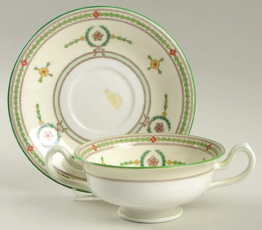 Daventry Footed Cream Soup Bowl & Saucer Set by Minton-1