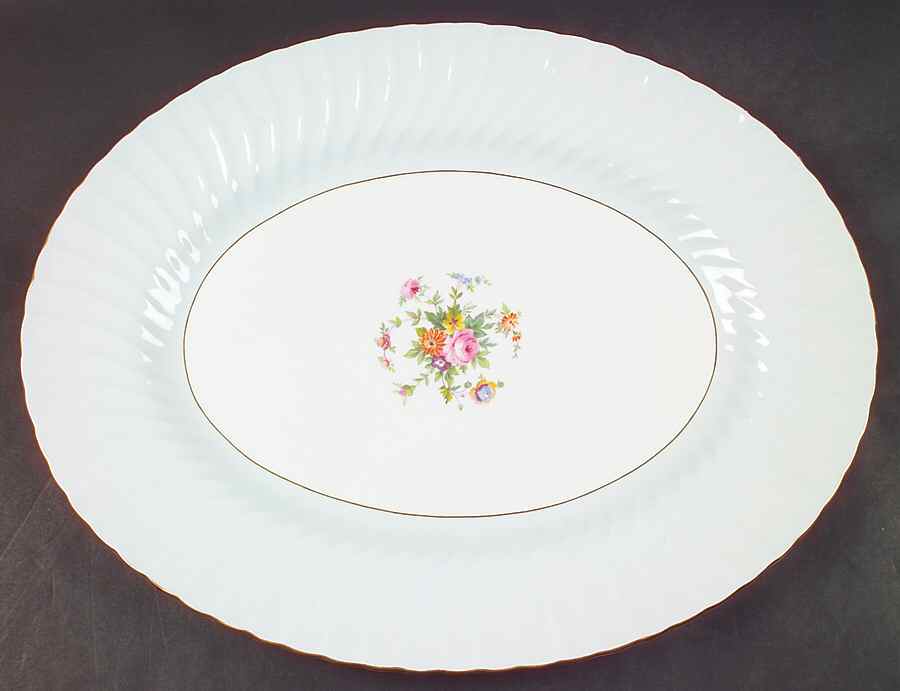 Dawn Blue 17" Oval Serving Platter by Minton-1