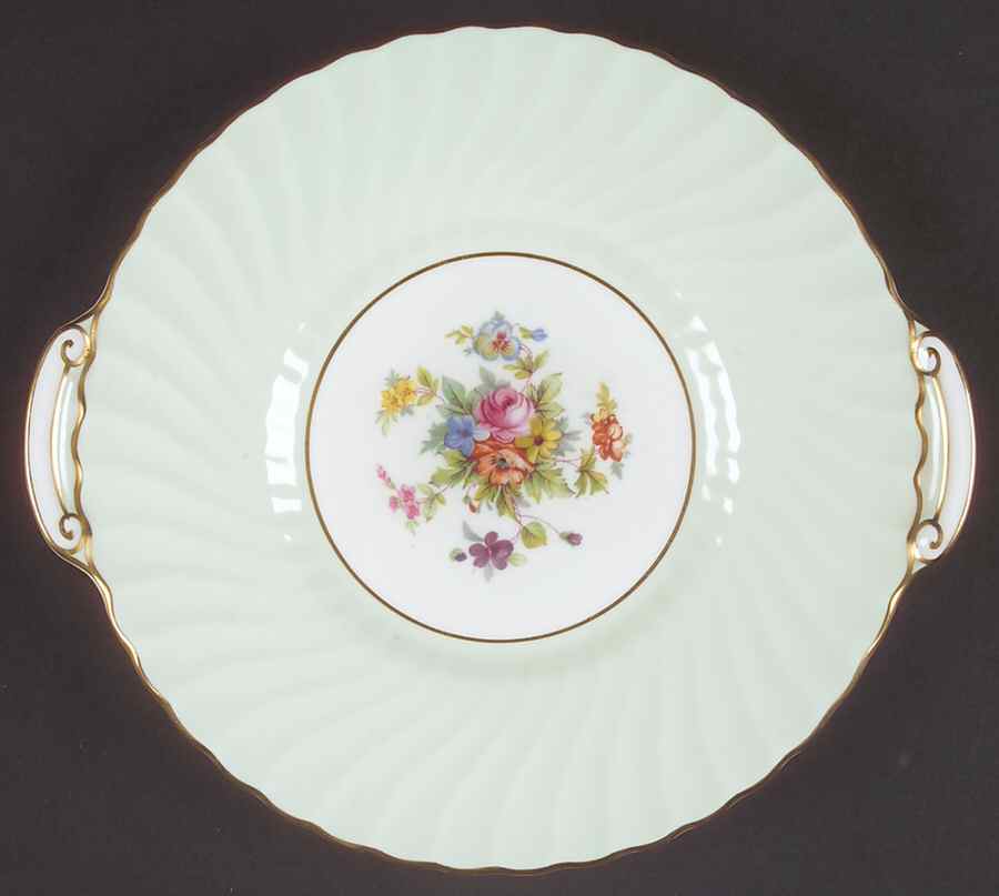 Dawn Pale Green Handled Cake Plate by Minton-1