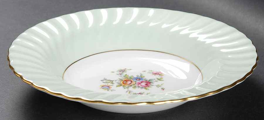 Dawn Pale Green Rim Soup Bowl by Minton-1