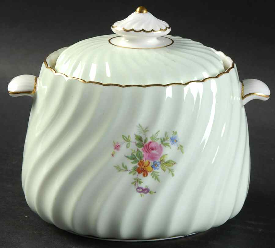 Dawn Pale Green Sugar Bowl & Lid by Minton-1