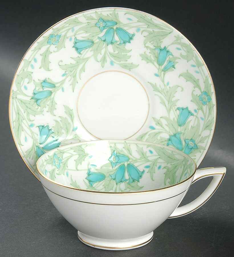 Debutante Green Footed Cup & Saucer Set by Minton-1