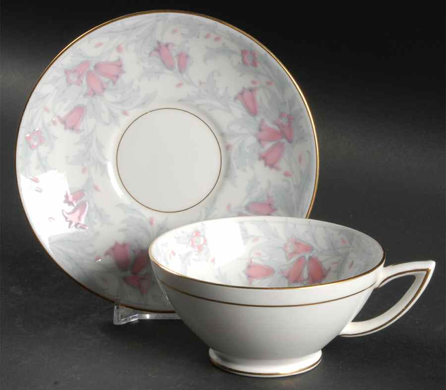 Debutante Gray Footed Cup & Saucer Set by Minton-1