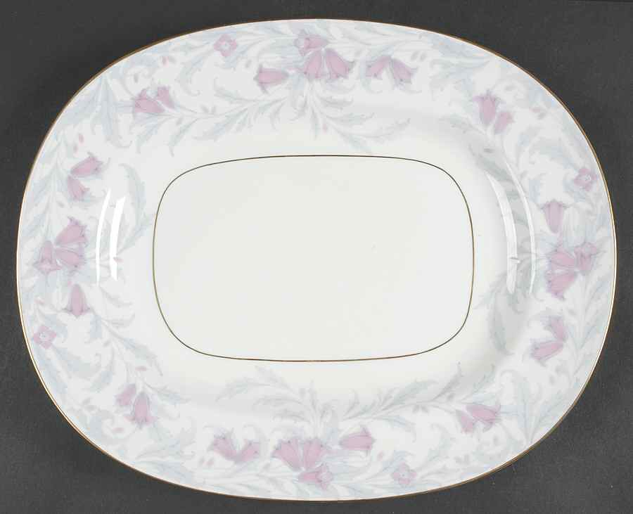 Debutante Gray 13" Oval Serving Platter by Minton-1