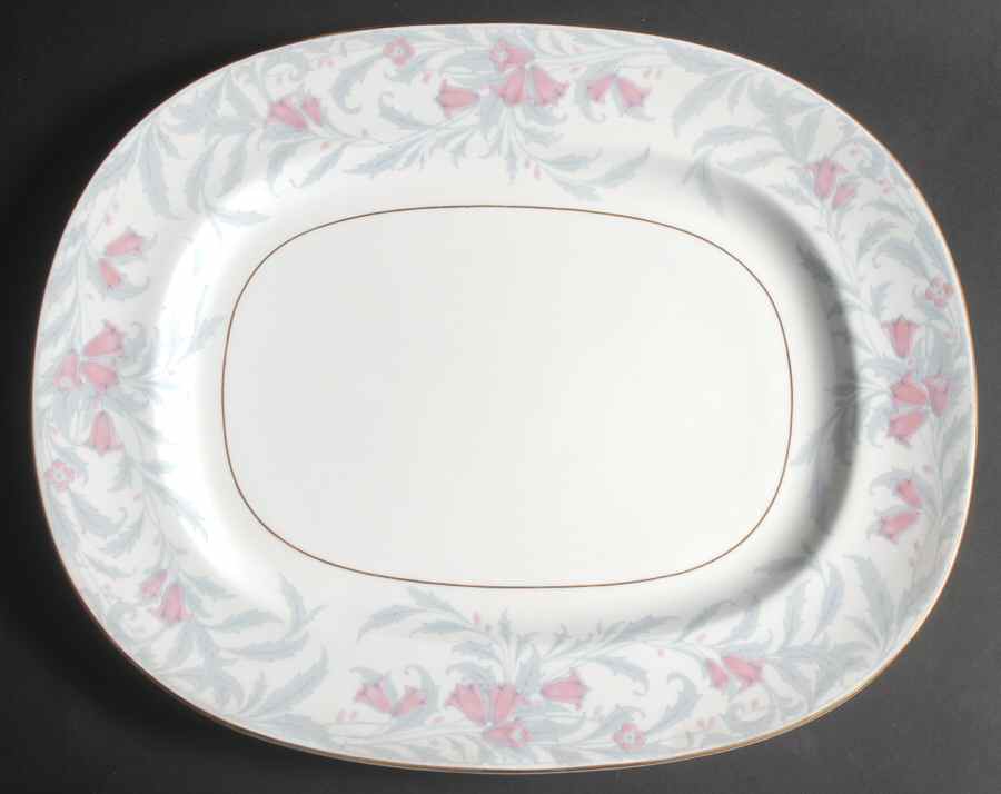 Debutante Gray 16" Oval Serving Platter by Minton-1