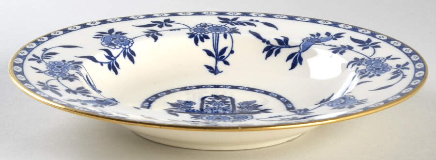 Delft Blue (Gold Trim) Large Rim Soup Bowl by Minton-1