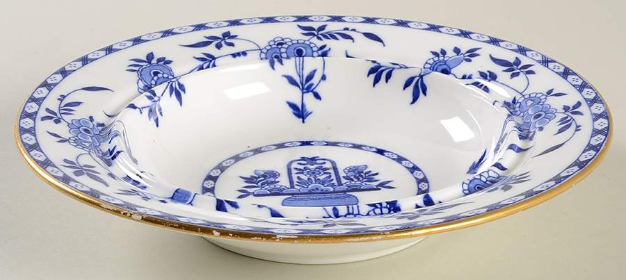 Delft Blue (Gold Trim) Muffin Dish No Lid by Minton-1