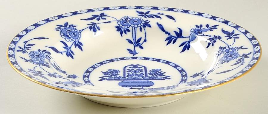 Delft Blue (Gold Trim) Rim Soup Bowl by Minton-1