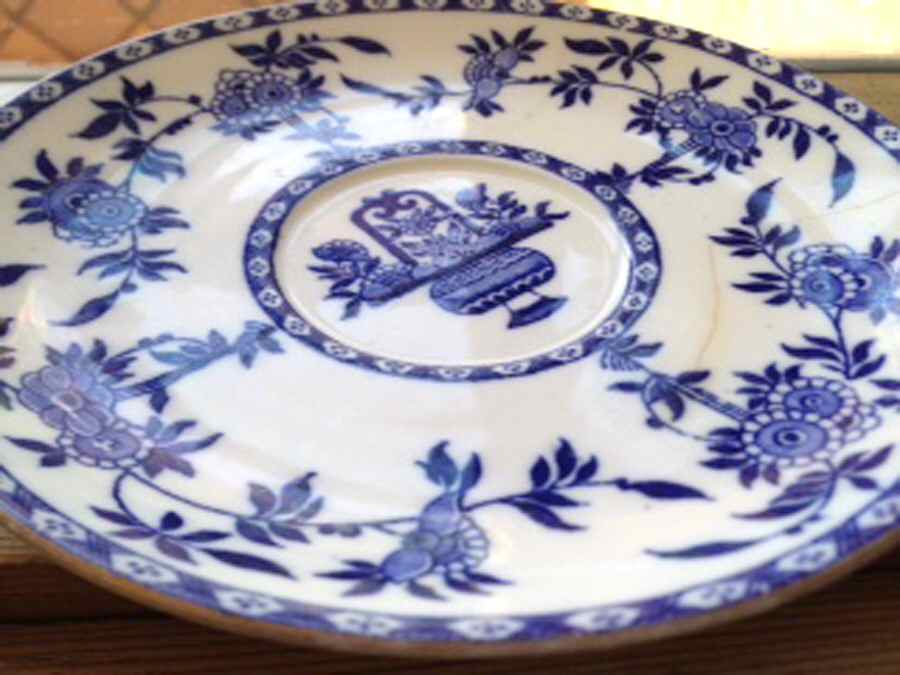 Delft Blue (Gold Trim) Saucer for Oversized Cup by Minton-1