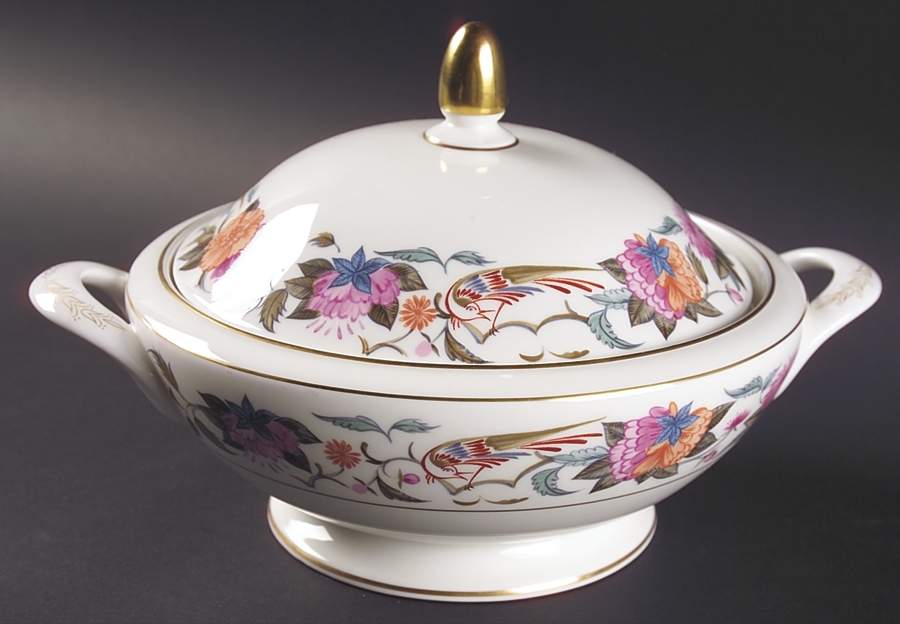 Donovan Bird Round Covered Vegetable by Minton-1
