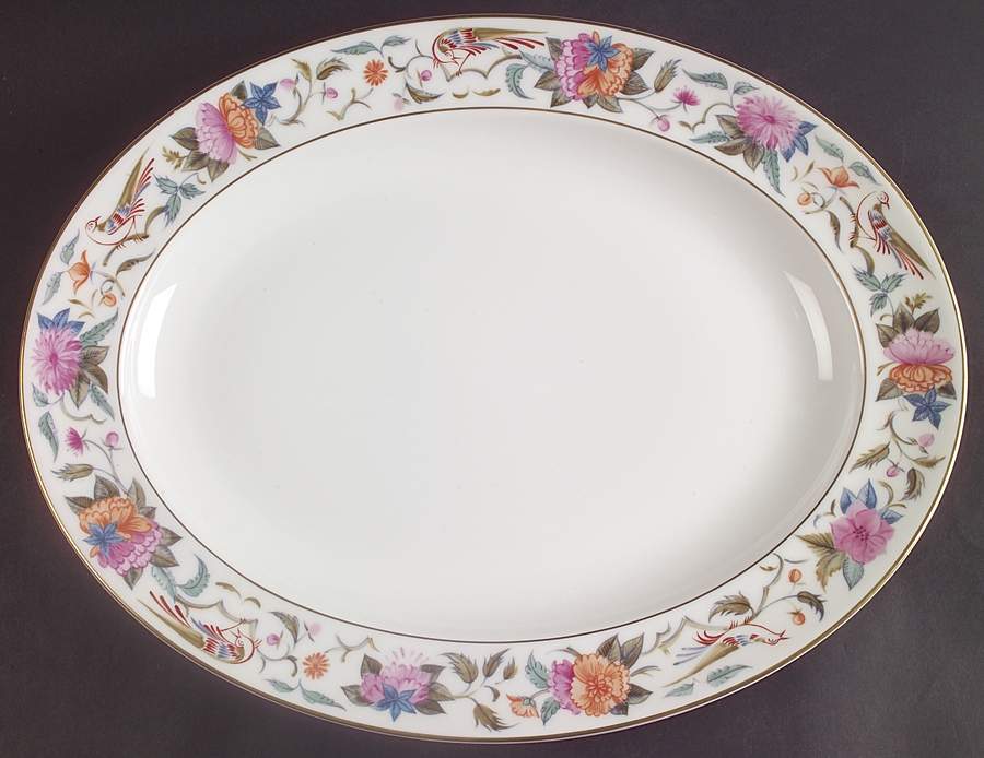 Donovan Bird 13" Oval Serving Platter by Minton-1