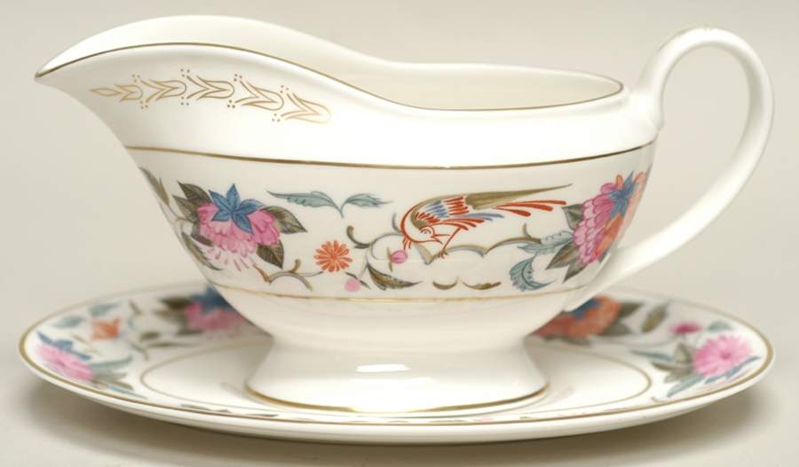 Donovan Bird Gravy Boat & Underplate by Minton-1