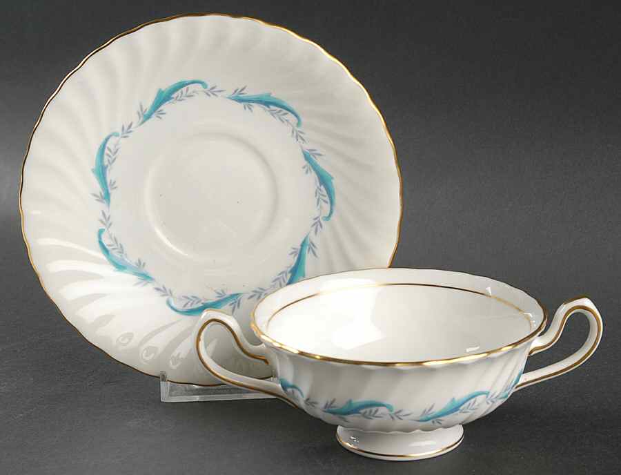 Downing Footed Cream Soup Bowl & Saucer Set by Minton-1