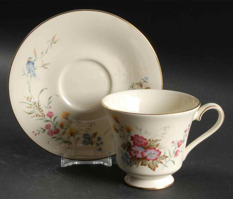 Duet Footed Cup & Saucer Set by Minton-1