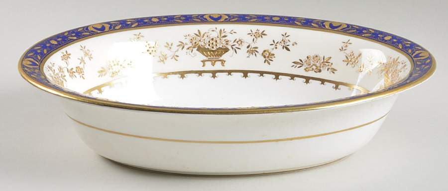Dynasty Cobalt 10" Oval Vegetable Bowl by Minton-1