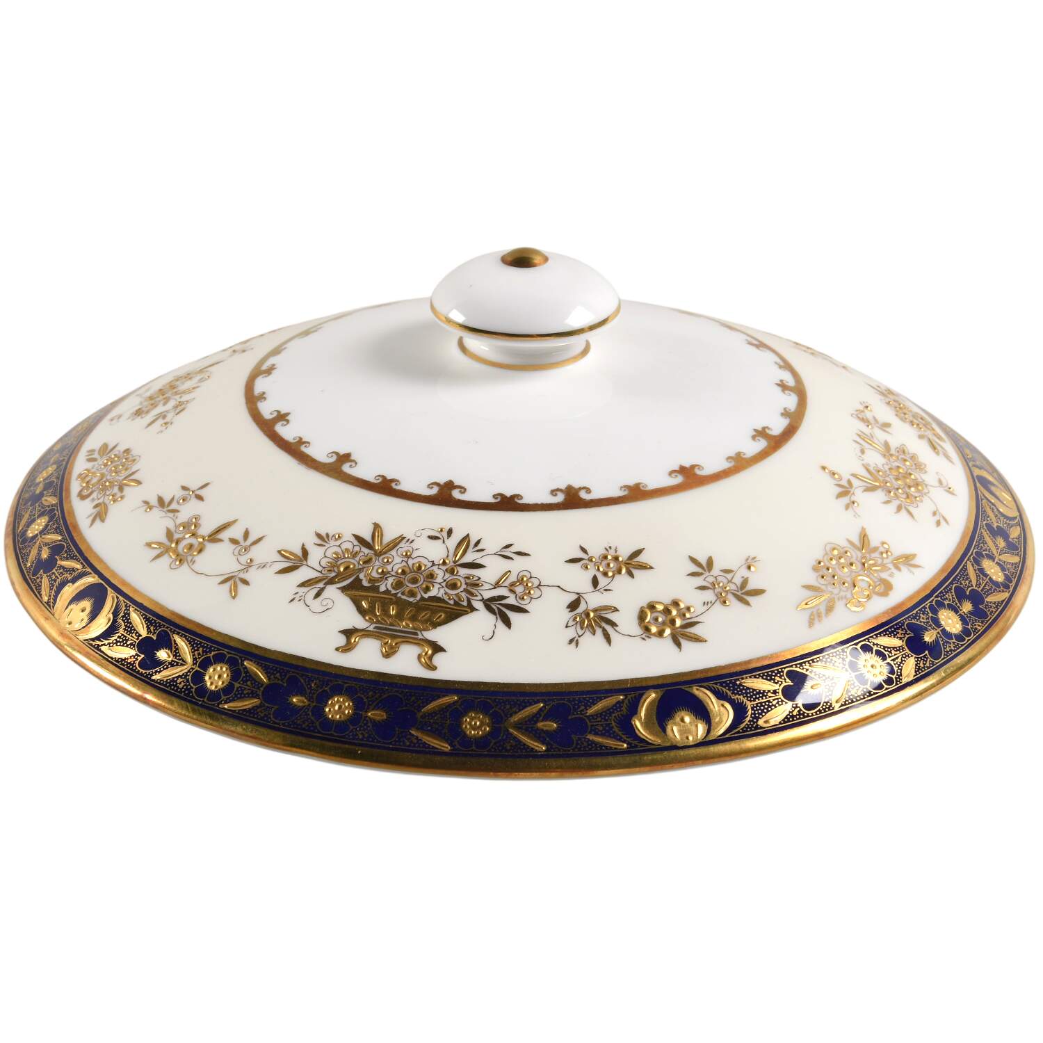 Dynasty Cobalt Lid for Round Vegetable by Minton-1