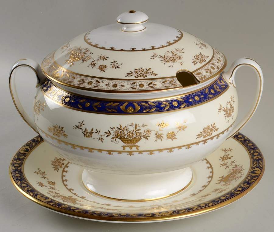 Dynasty Cobalt Tureen & Lid w/Underplate by Minton-1