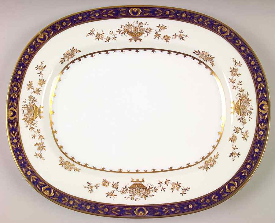 Dynasty Cobalt 13" Oval Serving Platter by Minton-1