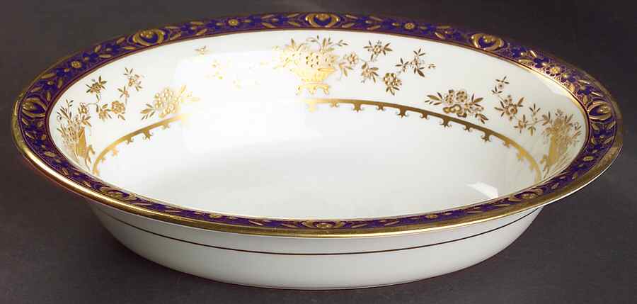 Dynasty Cobalt 10" Oval Vegetable Bowl by Minton-1