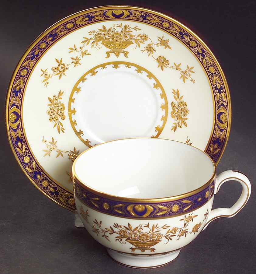 Dynasty Cobalt Flat Cup & Saucer Set by Minton-1